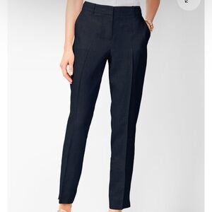 Talbots navy blue LINEN SLIM ANKLE PANTS - SOLID 14P NWOT